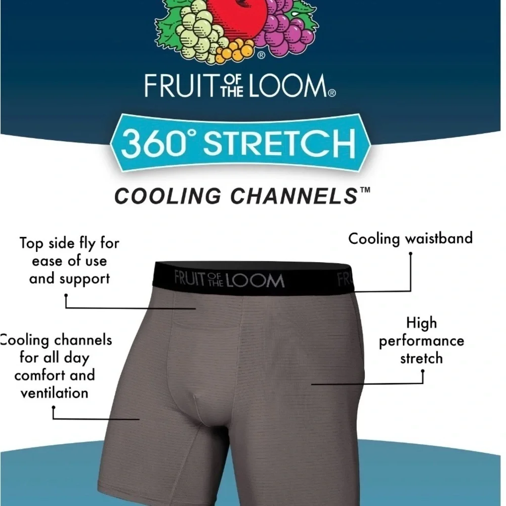 Fruit of the Loom Men's 360 Stretch Performance Boxer Briefs